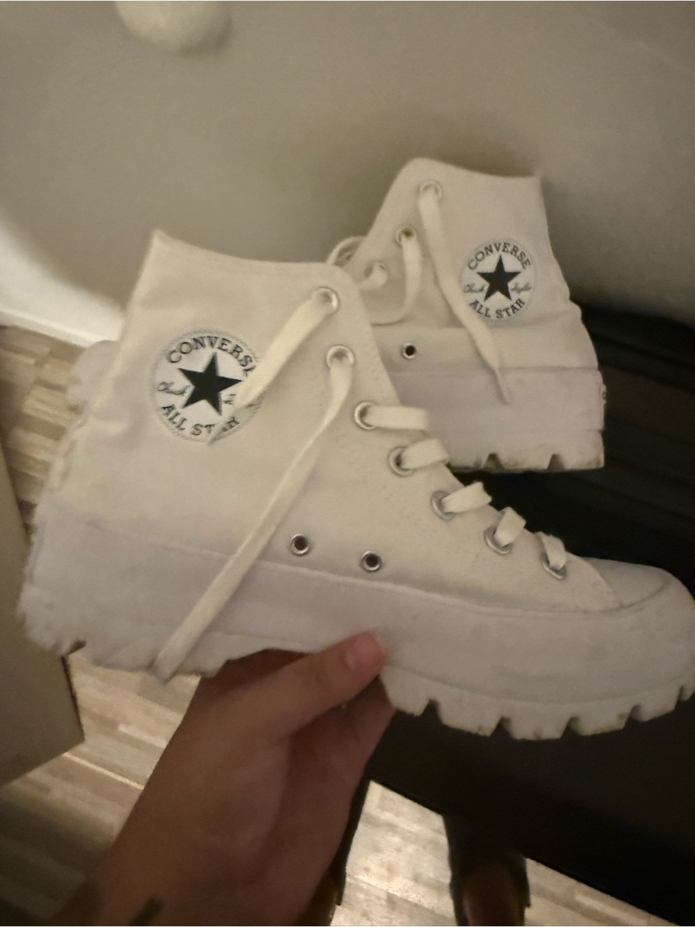 Converse White Kids' High-Top Platform Sneakers